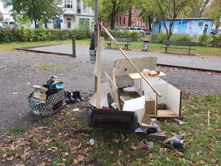 Tauschwagen im Katharinenviertel wurde zerstört
